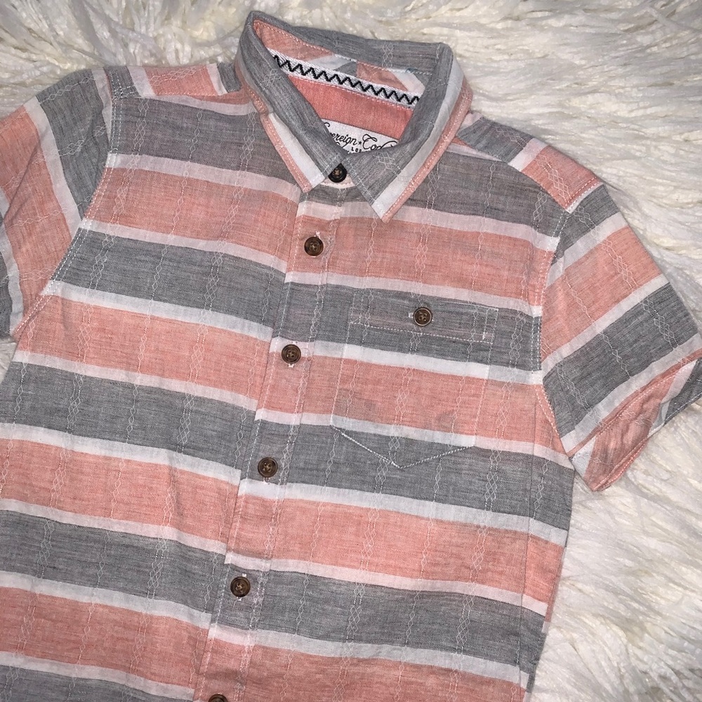 Boys Sovereign Code striped button down shirt